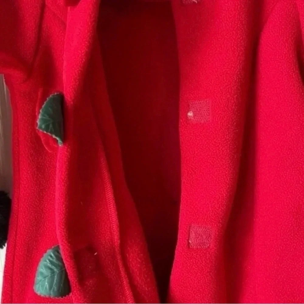 Staring Out 18M red Peacoat red roses cozy warm church attire  Christmas Holiday